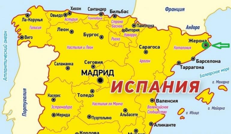 Карта жирона на русском языке